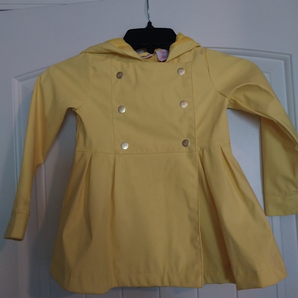 Tommy Bahama Yellow Toddler Girl's Double-breasted Raincoat, 4T - Picture 1 of 8